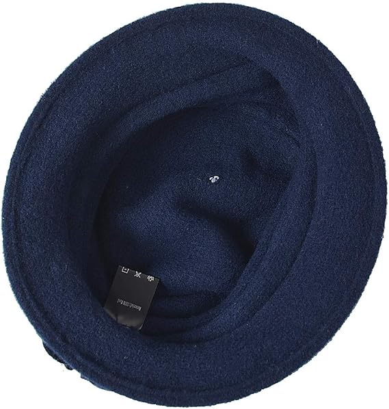 Vintage Women Floral Wool Dress Cloche Winter Hat